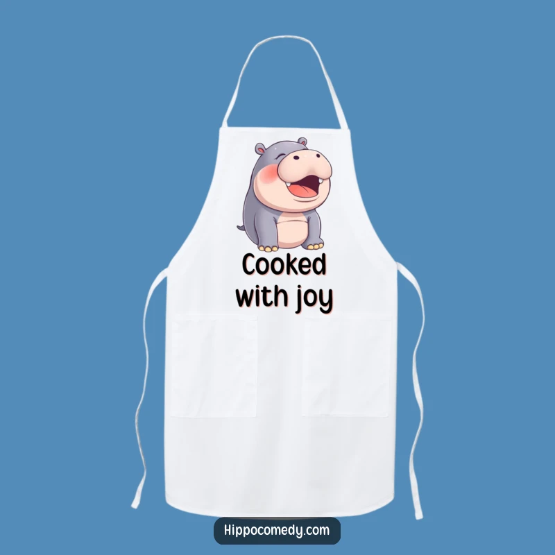 Funny Hippo Laughing Apron: Joyful Kitchen Wear for Humorous Cooks