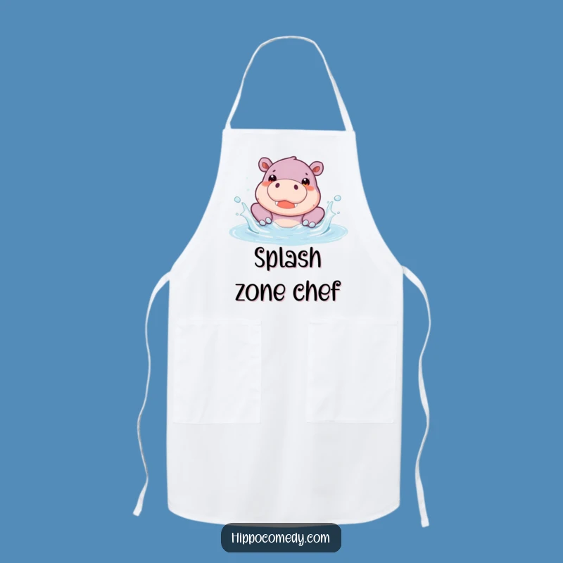 Funny Hippo Pool Apron: Splash Master Chef - Perfect Funny Gift