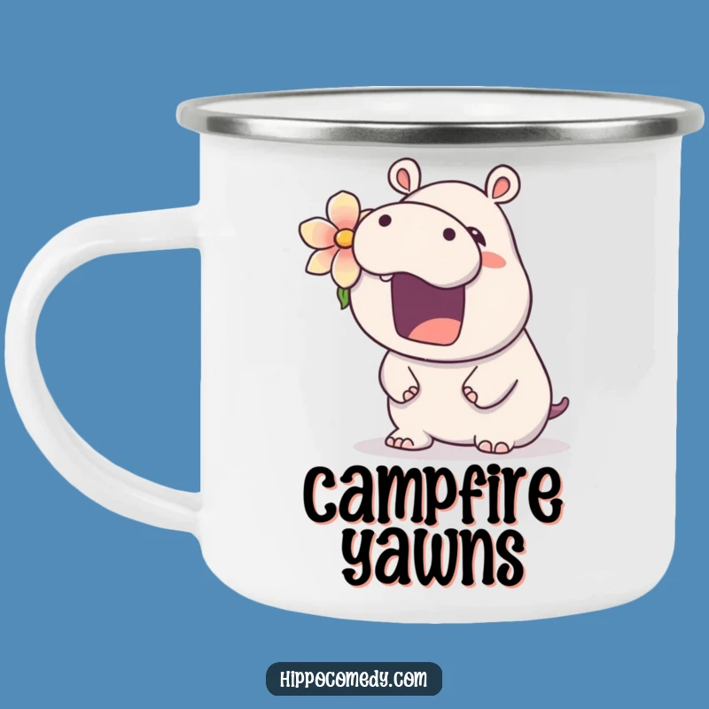 Funny Hippo Camping Mug: Trail Yawner, Rugged Funny Gift