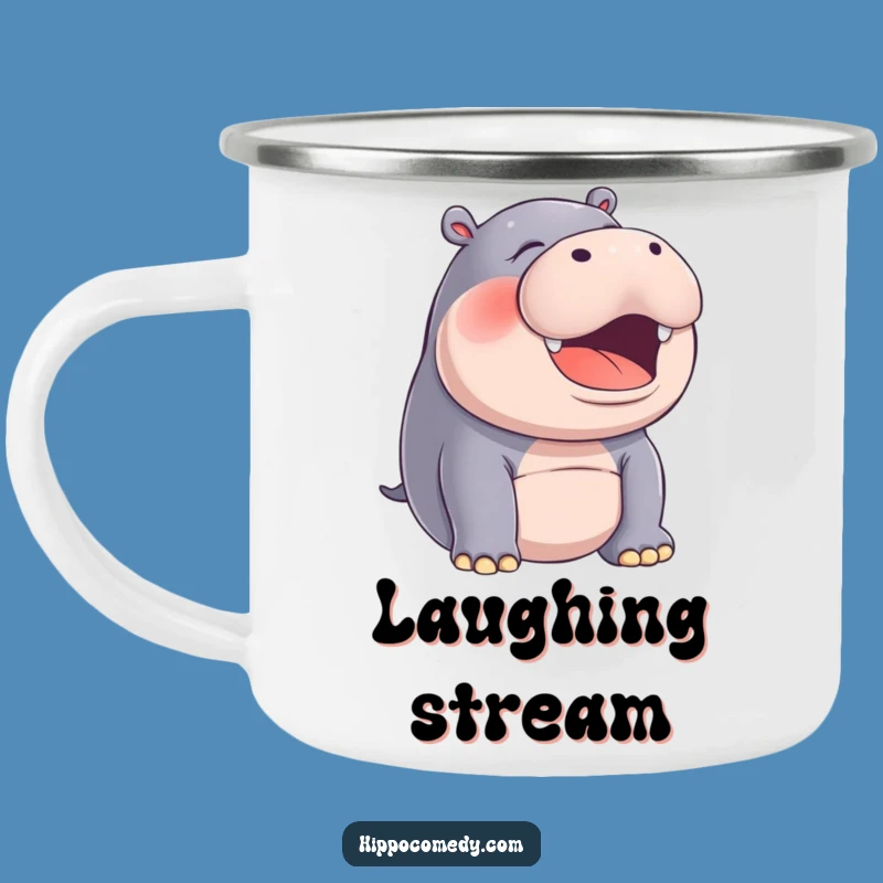 Funny Hippo Laughing Camping Mug: Joyful Humor for Outdoor Adventures
