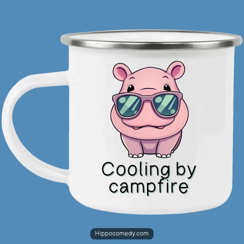 Funny Kawaii Hippo Cool Sunglasses Camping Mug - Adventure Ready, Great Gift