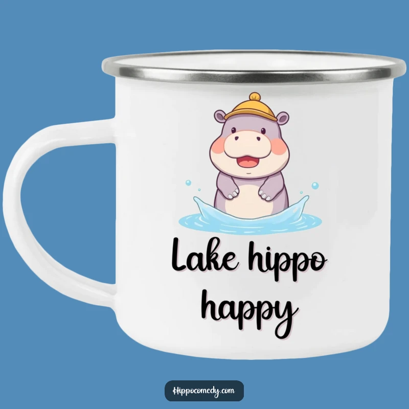 Your adventure just got cuter! This funny campfire mug features a kawaii hippo splashing, perfect for bringing smiles outdoors.