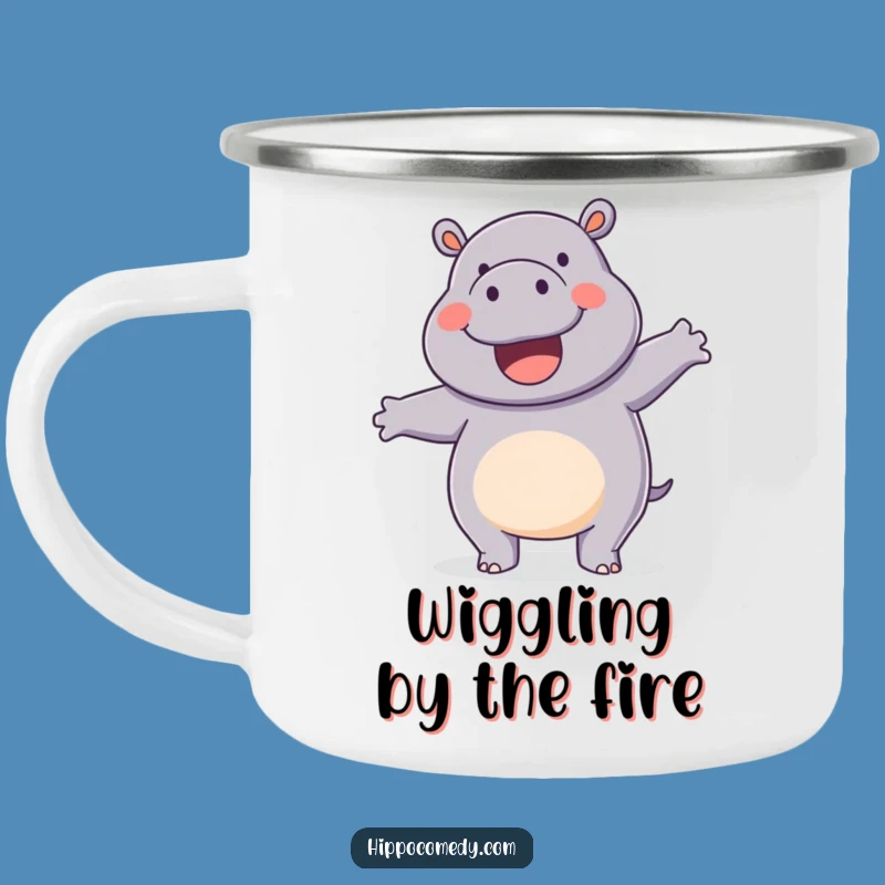 Adventurous Funny Hippo Wiggle Dance Camping Mug: Dance Outdoors, Fun Funny Gift
