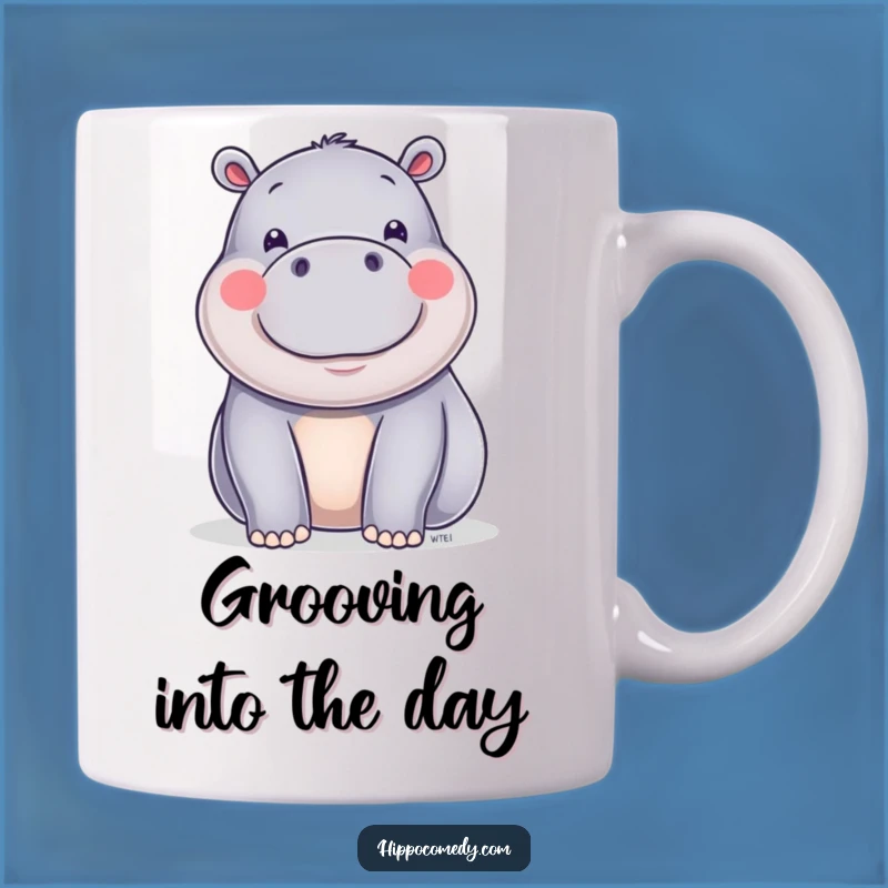 Funny Happy Hippo Wiggle Mug - Joyful & Shiny Hippo Gift for Hippo Enthusiasts
