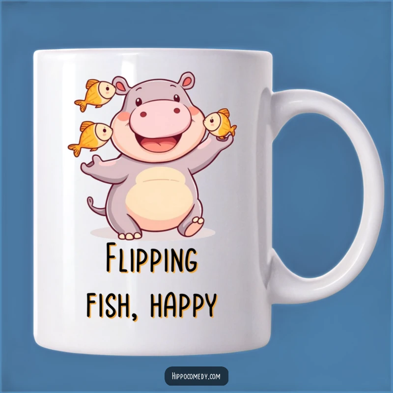 Funny Hippo Mug: Juggling Fish Fun, Perfect Funny Gift