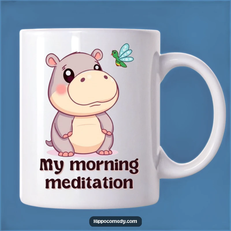 Funny Hippopotamus Mug: Adorable Wide-Eyed Hippo Gift for Nature Lovers