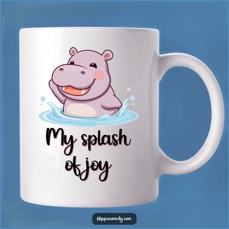 Funny Kawaii Hippo Splashing Mug - Joyful Water Play Animal Gift