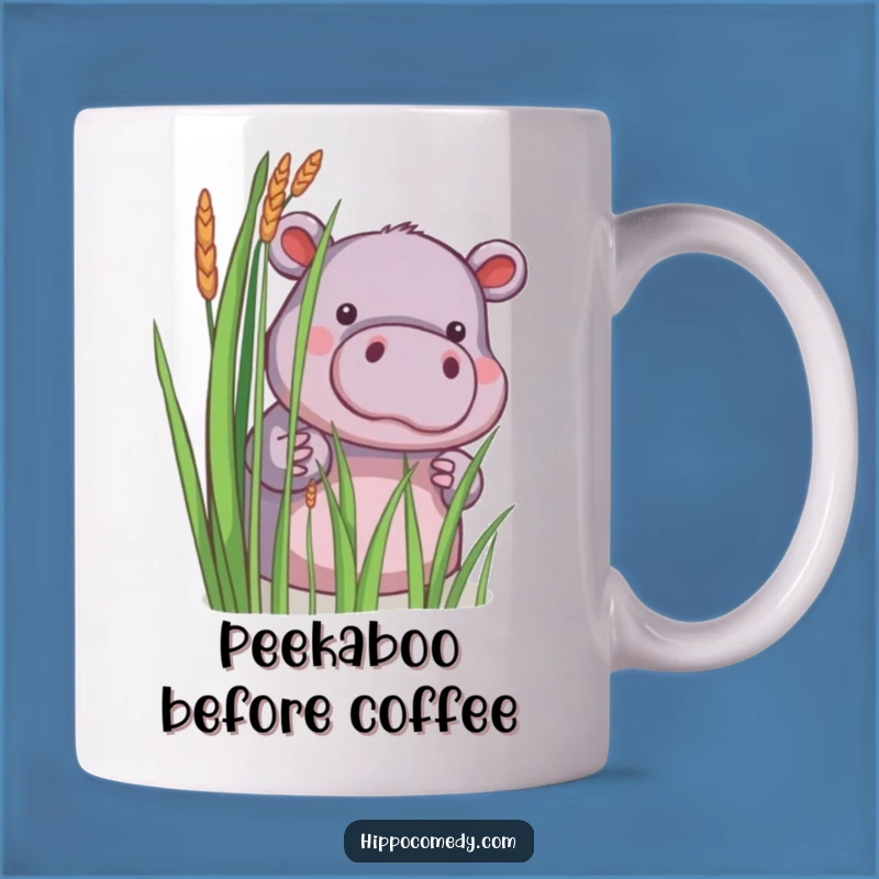 Funny Little Hippo Peek Mug: Shy Hippo Surprise, Adorable Funny Gift