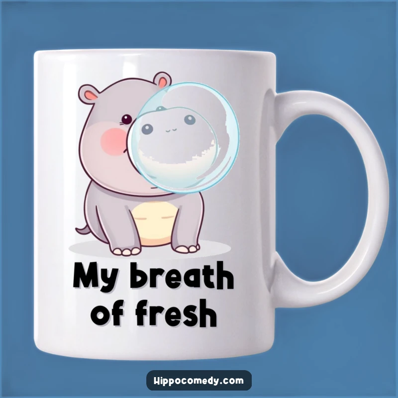 Funny Kawaii Hippo Bubble Mug - Adorable Animal Blow Art Gift
