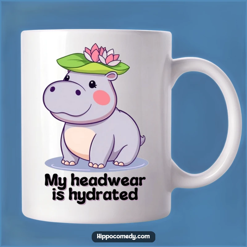 Funny Kawaii Hippo Mug: Adorable Hippo Balancing Lily Pad Gift for Animal Lovers