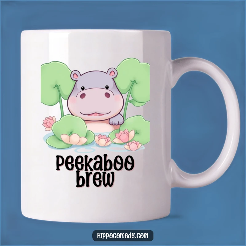 Funny Shy Hippo Mug: Adorable & Humorous Bashful Gift for Hippo Lovers