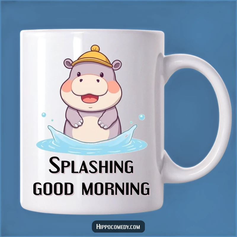 Funny Hippo Splash Mug: Adorable Gift for Water Lovers & Hippo Fans