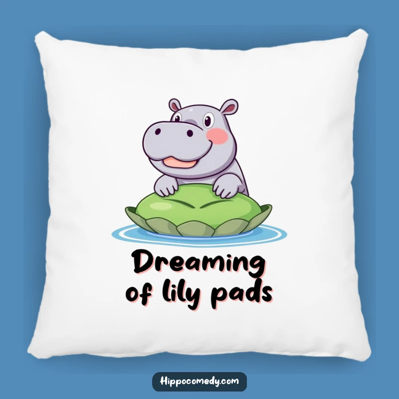 Funny Excited Hippo Pillow: Lily Pad Comfort, Comfy Funny Gift