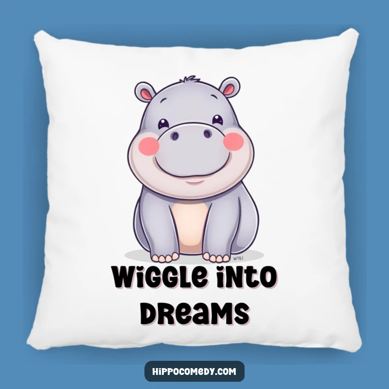 Funny Happy Hippo Wiggle Pillow - Cozy Shiny Hippo Cushion Gift