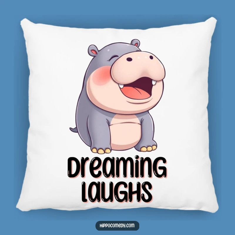 Funny Hippo Laughing Pillow: Cozy Comfort with Silent Joyous Humor