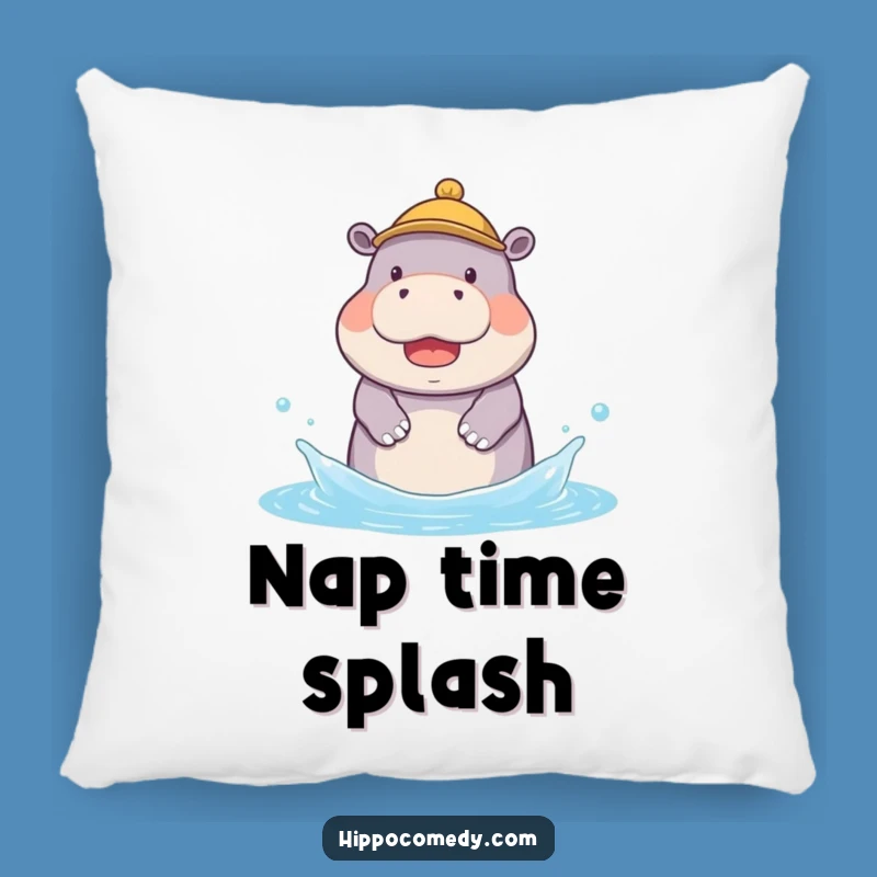 Funny Hippo Splash Pillow: Cozy Comfort with Adorable Humor