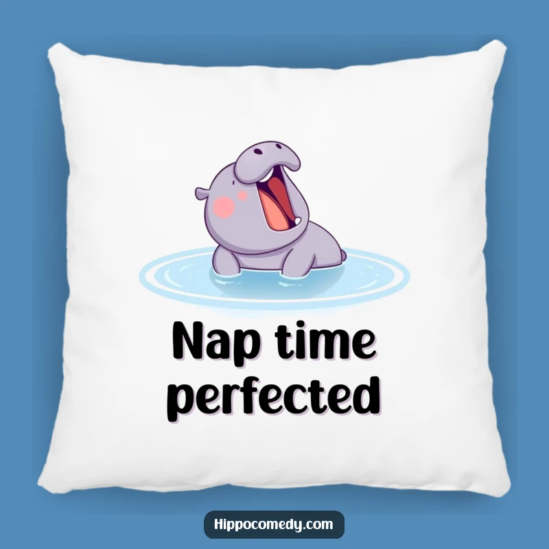 Funny Content Hippo Yawning Pillow - Cozy & Hilarious Hippo Accent Pillow Gift