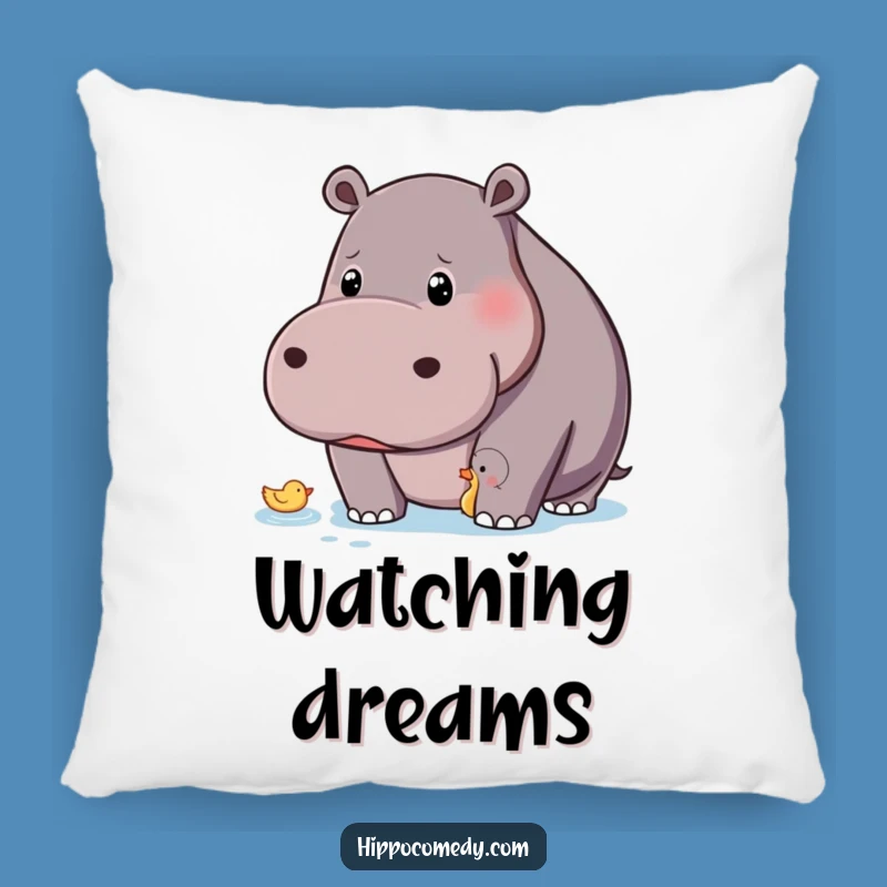 Funny Curious Hippo Pillow: Cozy Comfort for Observant & Humorous Decor
