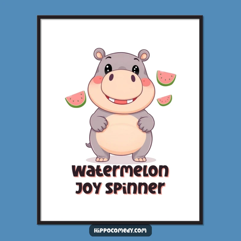 Funny Hippo Juggling Digital Art: Instant Giggling Hippo Download, Art Gift