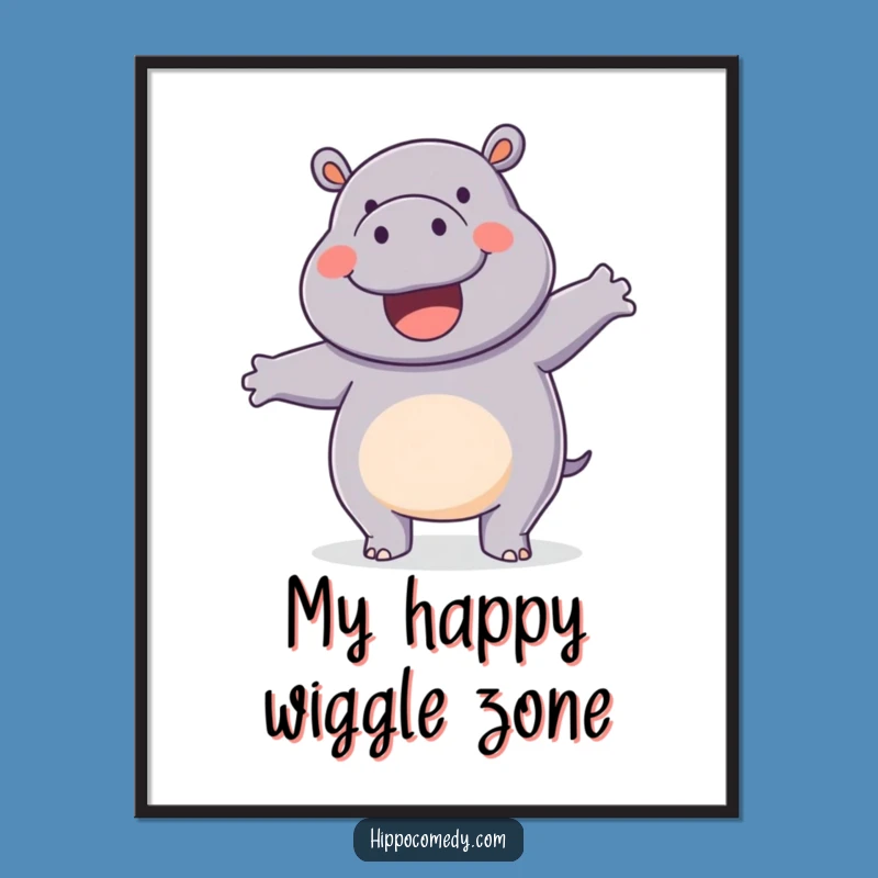 Instant Funny Hippo Wiggle Dance Art: Downloadable Dance Fun, Perfect Printable Funny Gift