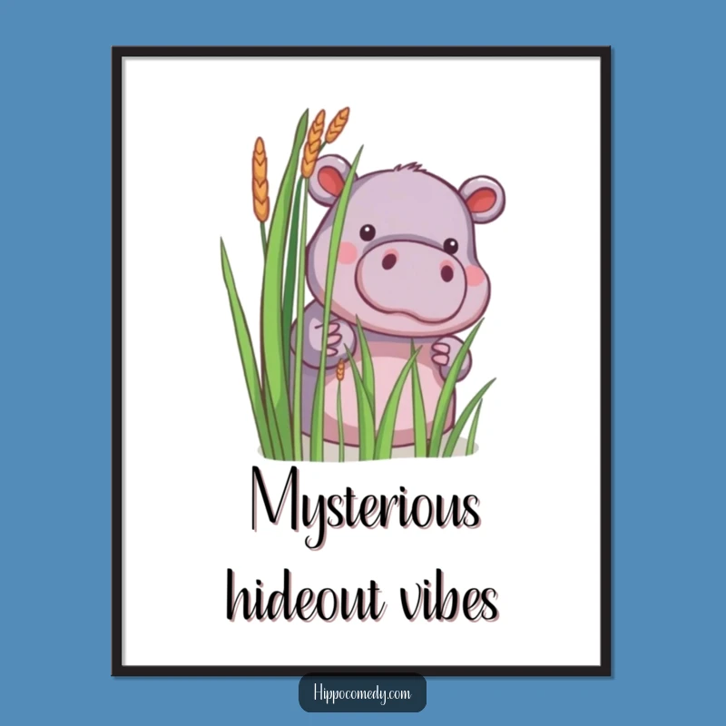 Instant Funny Little Hippo Peek Art: Downloadable Surprise Fun, Perfect Printable Funny Gift