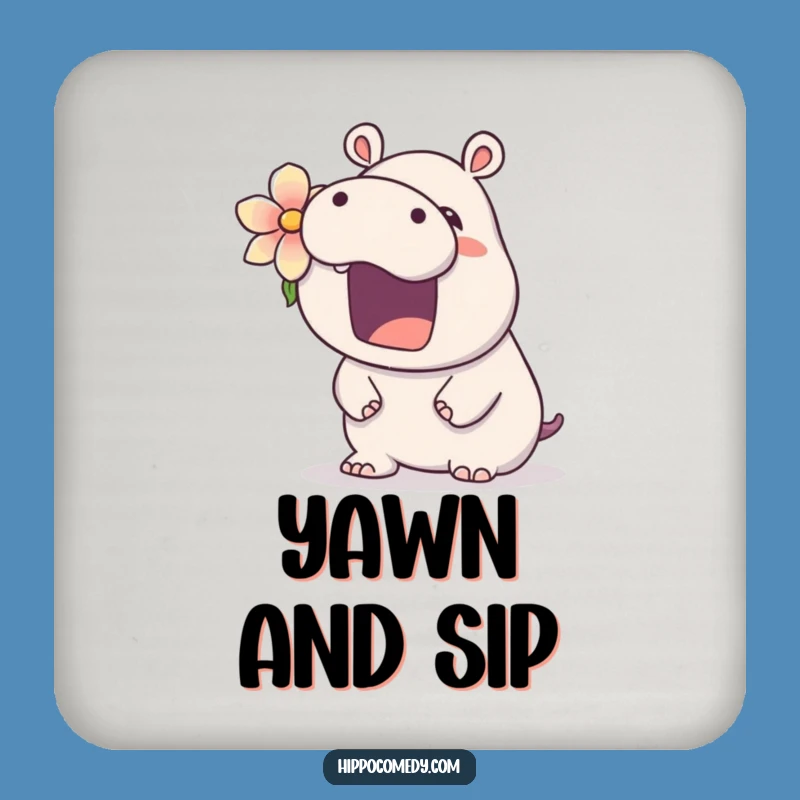 Funny Hippo Coaster: Yawn Protection, Charming Funny Gift