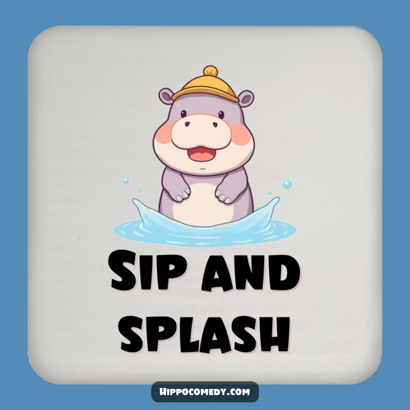 Funny Hippo Splash Coaster: Protect Surfaces with Adorable Fun