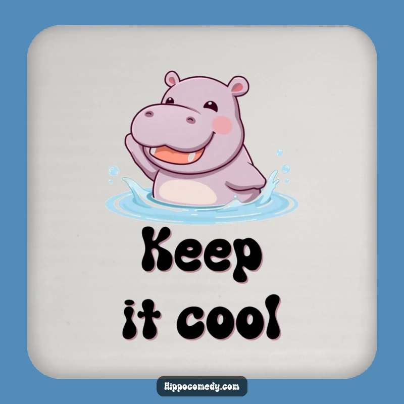 Funny Kawaii Hippo Splashing Coaster - Cute Animal Water Table Protector Gift