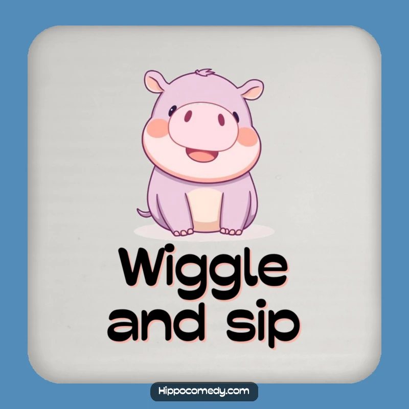 Funny Kawaii Hippo Wiggling Ears Coaster - Playful Animal Table Protector Gift