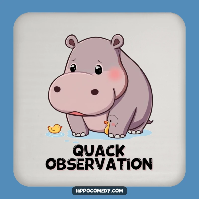 Funny Curious Hippo Coasters: Observant Protection with Humorous Charm