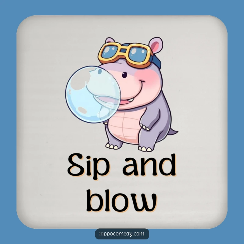 Funny Hippo Bubble Coaster: Protect Surfaces with Quirkiness