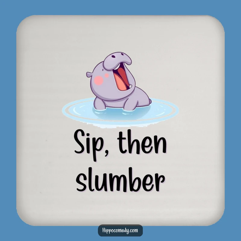 Funny Content Hippo Yawning Coaster - Chic & Hilarious Hippo Table Protector Gift