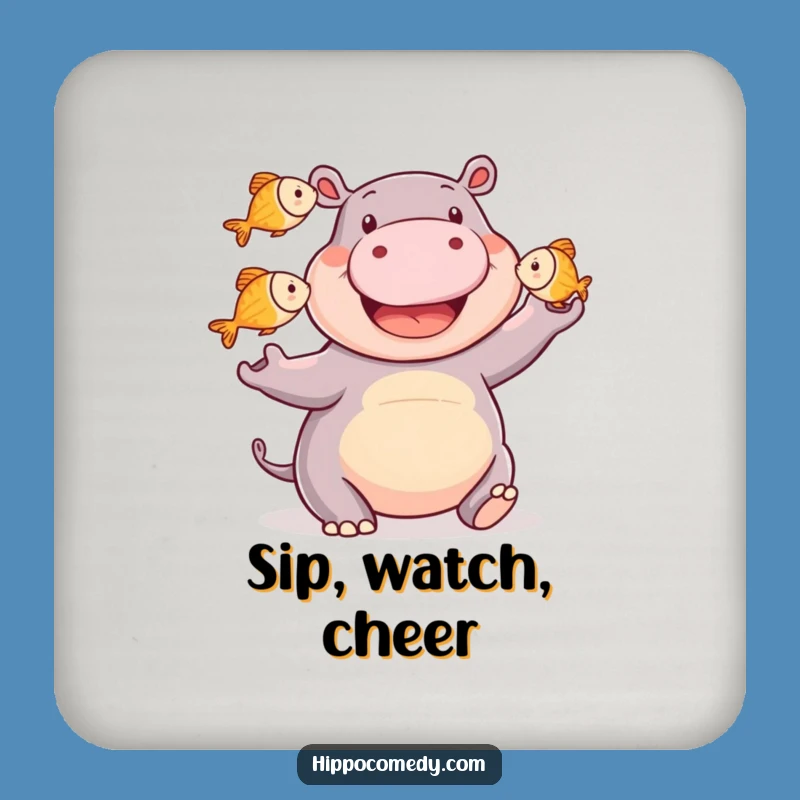 Funny Hippo Coaster: Juggling Protection, Charming Funny Gift