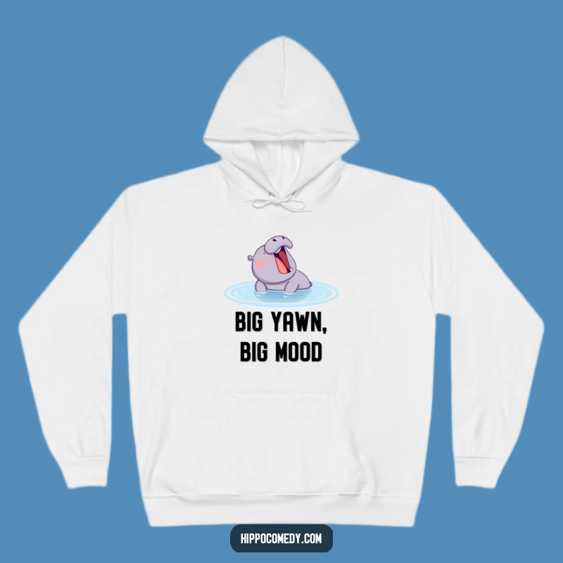 Funny Content Hippo Yawning Hoodie - Cozy & Hilarious Hippo Apparel Gift