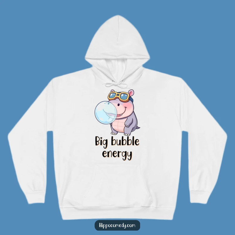 Cozy Funny Hippo Bubble Hoodie: Warmth Meets Hilarious Fun