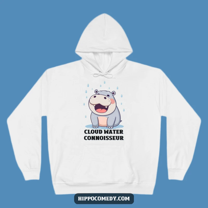 Cozy Funny Hippo Raindrop Hoodie: Warm and Hilarious Gift Idea