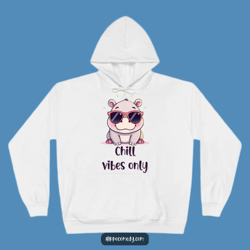 Cozy Funny Kawaii Hippo Sunglasses Hoodie - Warm & Hilarious Gift