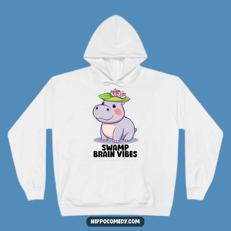 Funny Kawaii Hippo Hoodie: Cozy Lily Pad Hippo Sweatshirt, Perfect Animal Gift