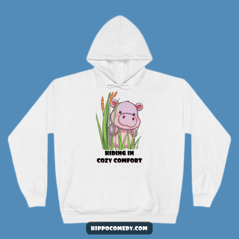 Cozy Funny Little Hippo Peek Hoodie: Warm Surprise, Perfect Comfy Funny Gift