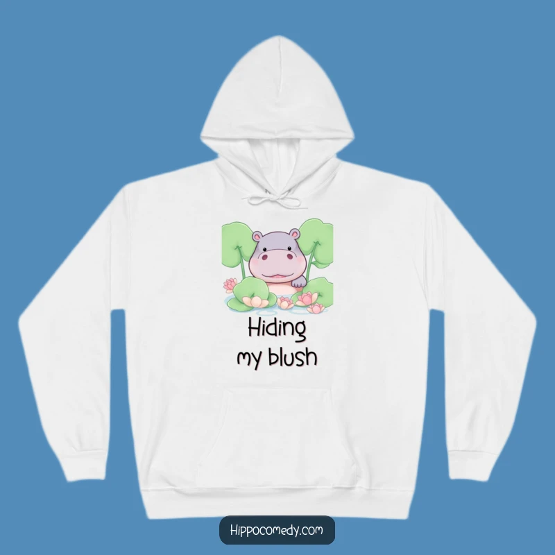 Funny Shy Hippo Hoodie: Cozy Comfort with Bashful Humorous Style
