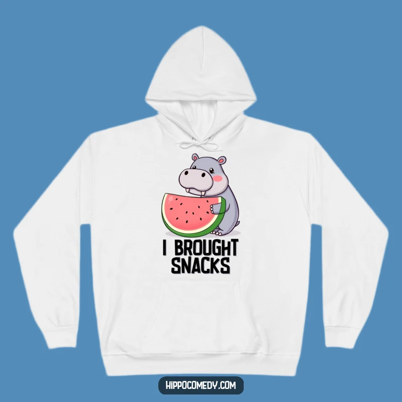 Cozy Kawaii Hippo Hoodie: Watermelon Fun, Warm & Humorous Comfort