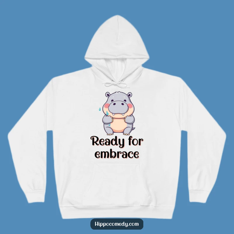 Cozy Hippo Hug Hoodie: Friendly Wet Emobrace, Warm Humorous Gift