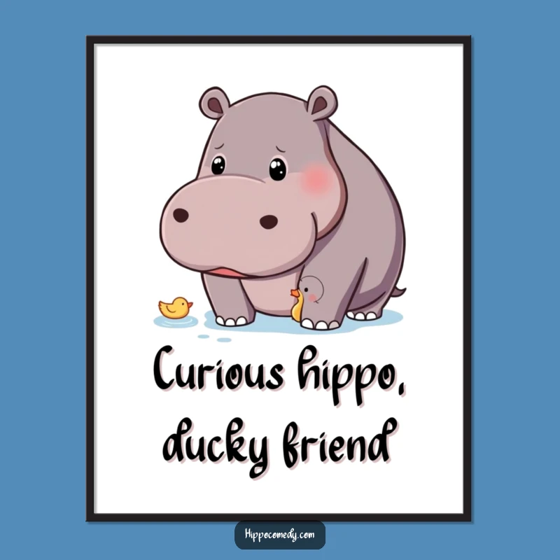 Free Printable Hippo Wall Art: Curious Duck Observer Downloadable Decor