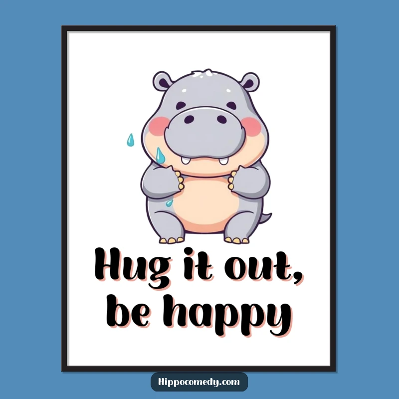 Funny Free Printable Wall Art: Hippo Hugs for Your Wall!