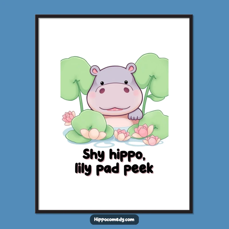 Free Printable Hippo Wall Art: Shy Blush Downloadable Decor for Charm