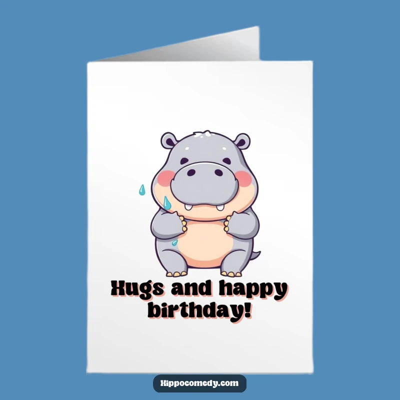 Free Printable Birthday Card: Hippo Hugs to Celebrate!