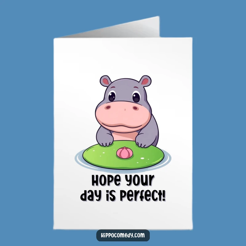 Free Printable Wide-Eyed Hippo Birthday Card: Funny Downloadable Gift for a Special Day