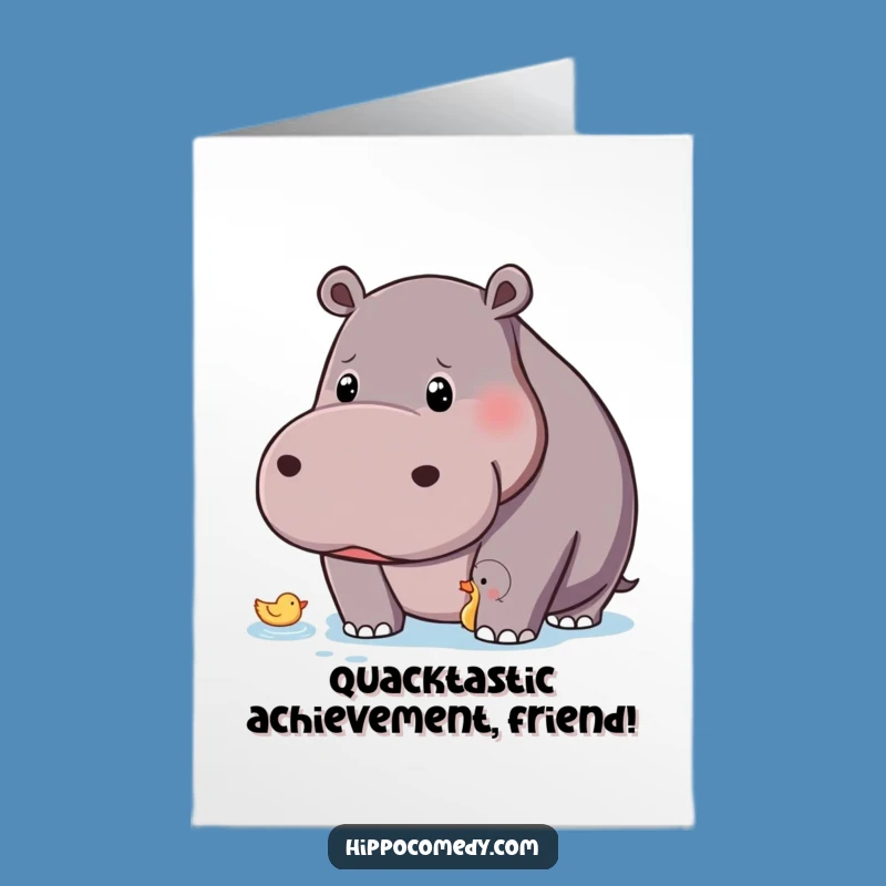 Free Printable Hippo Congrats Card: Curious Duck Observer Downloadable