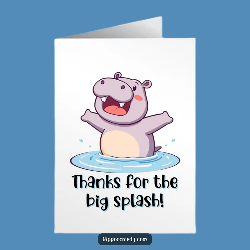 Free Printable Thank You Card: Hippo Hugs for Your Kindness!