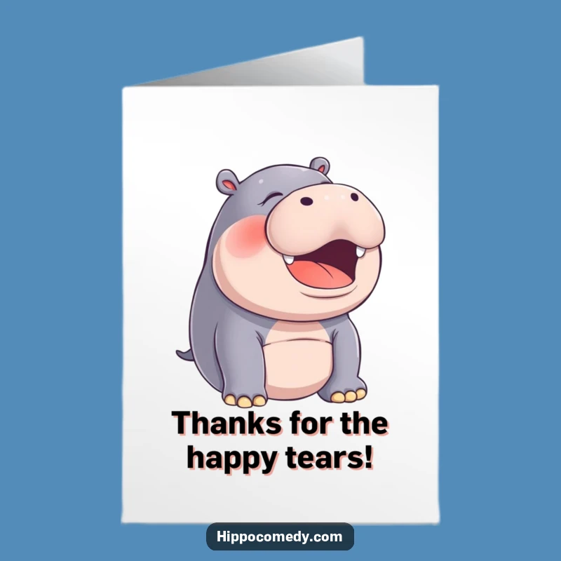Free Printable Hippo Thank You Card: Silent Laugh Downloadable Gratitude